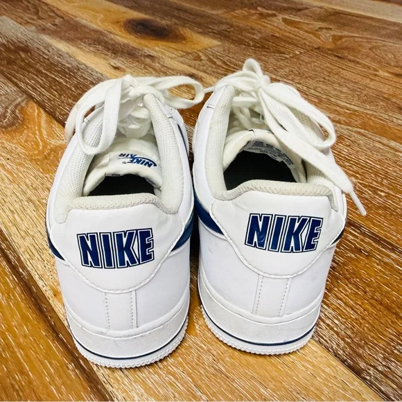Nike Air Force 1 White & Deep Royal Blue Leather Sneakers Shoes. Men’s 10.5 EUC - Picture 4 of 8